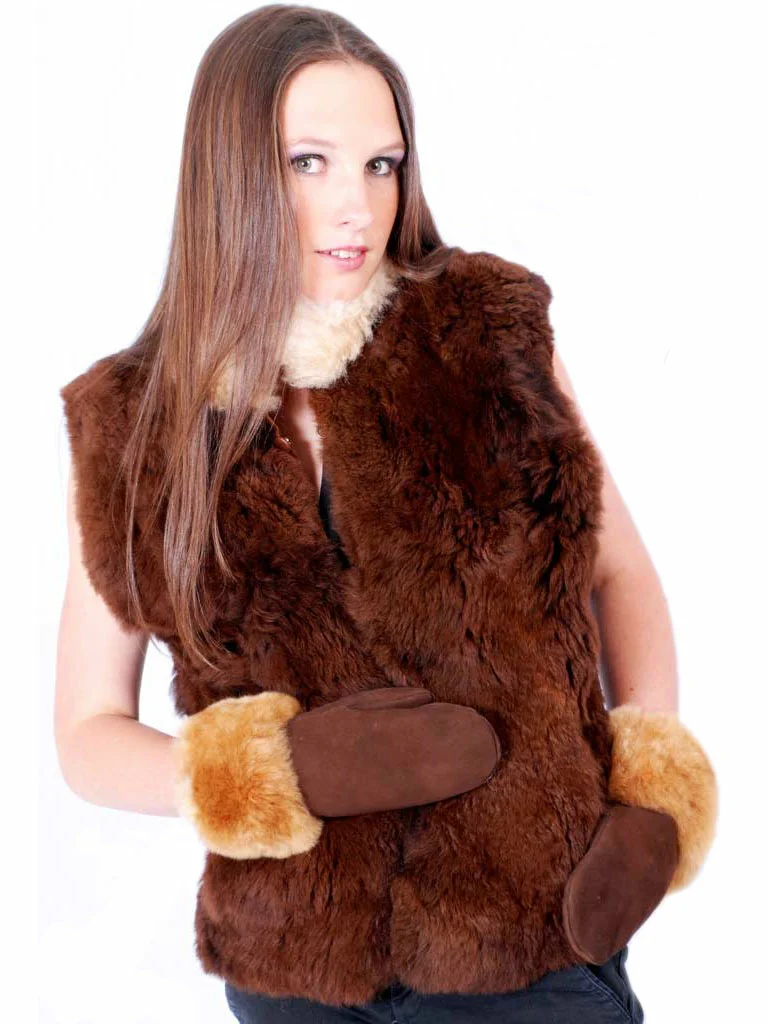 Baby Alpaca Fur Mittens D02