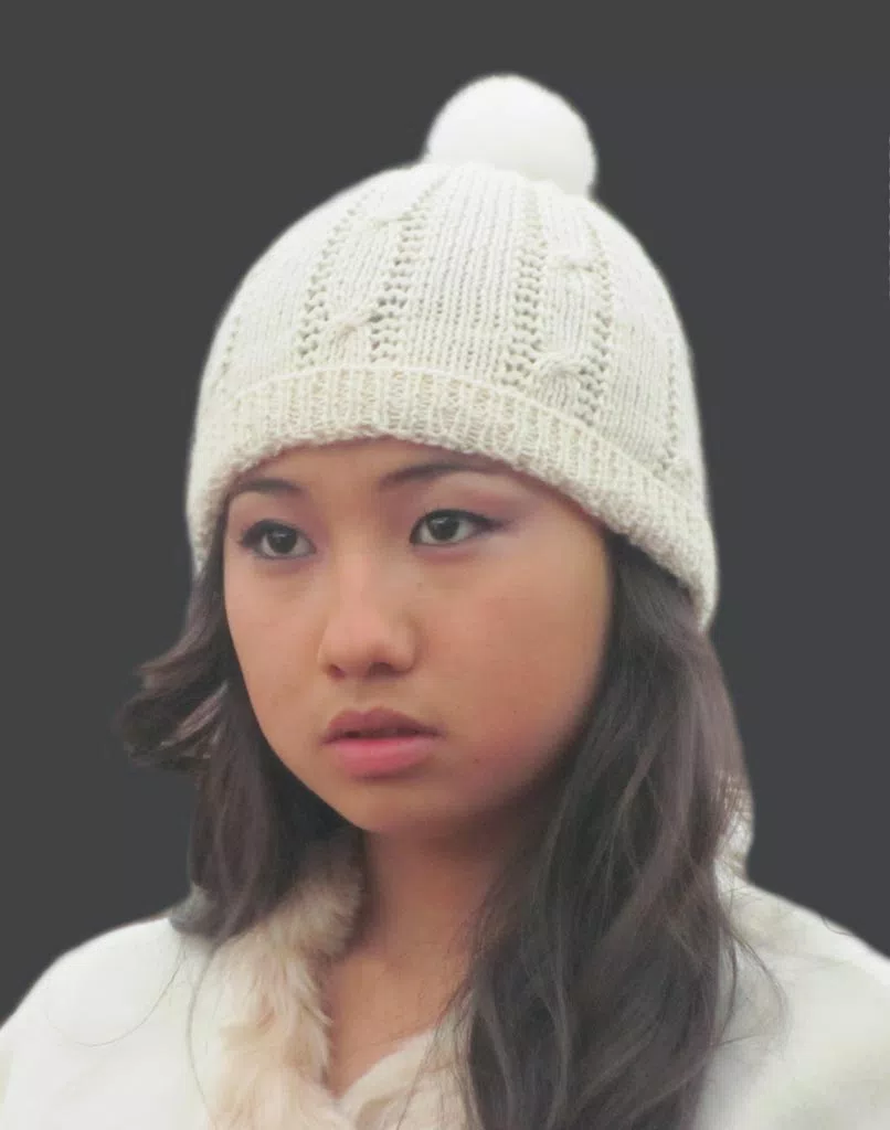 Baby Alpaca Fur Trim Cap D01