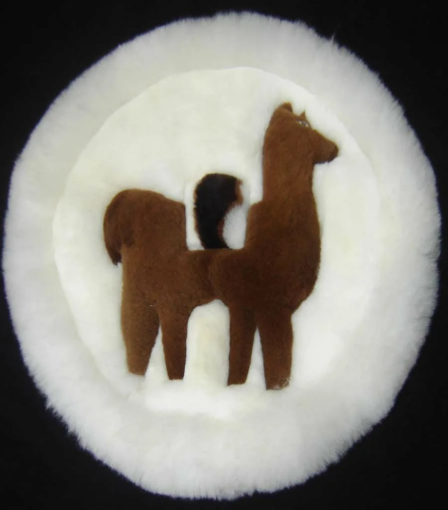 Round Baby Alpaca Fur Rug D03